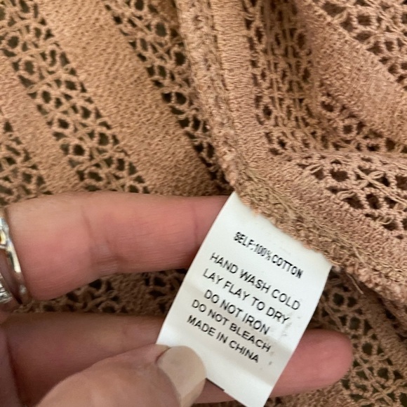 Jen’s Pirate Booty Women’s Dress Beige Size Large Lace Deep V Neck Maxi - Picture 6 of 9